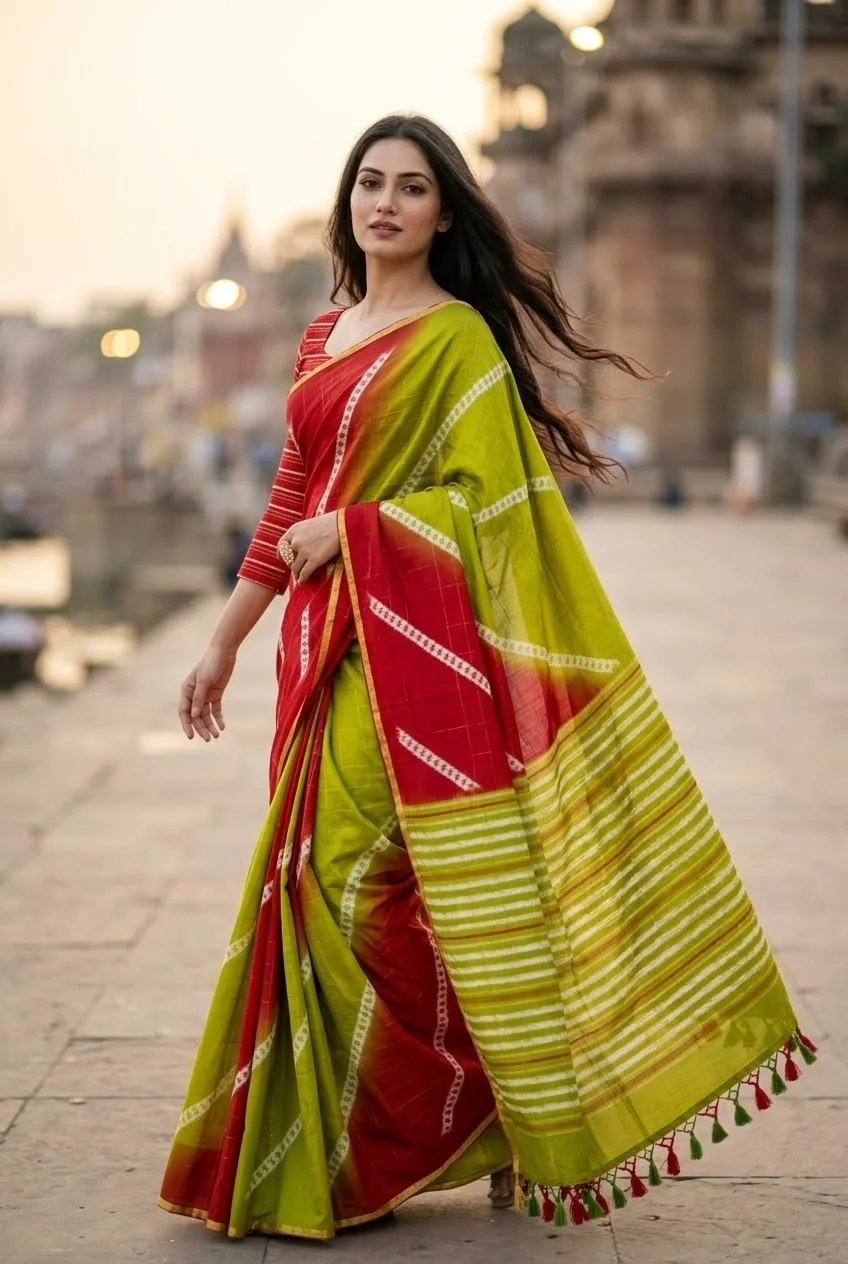 Pure Linen Jari Cotton Saree
